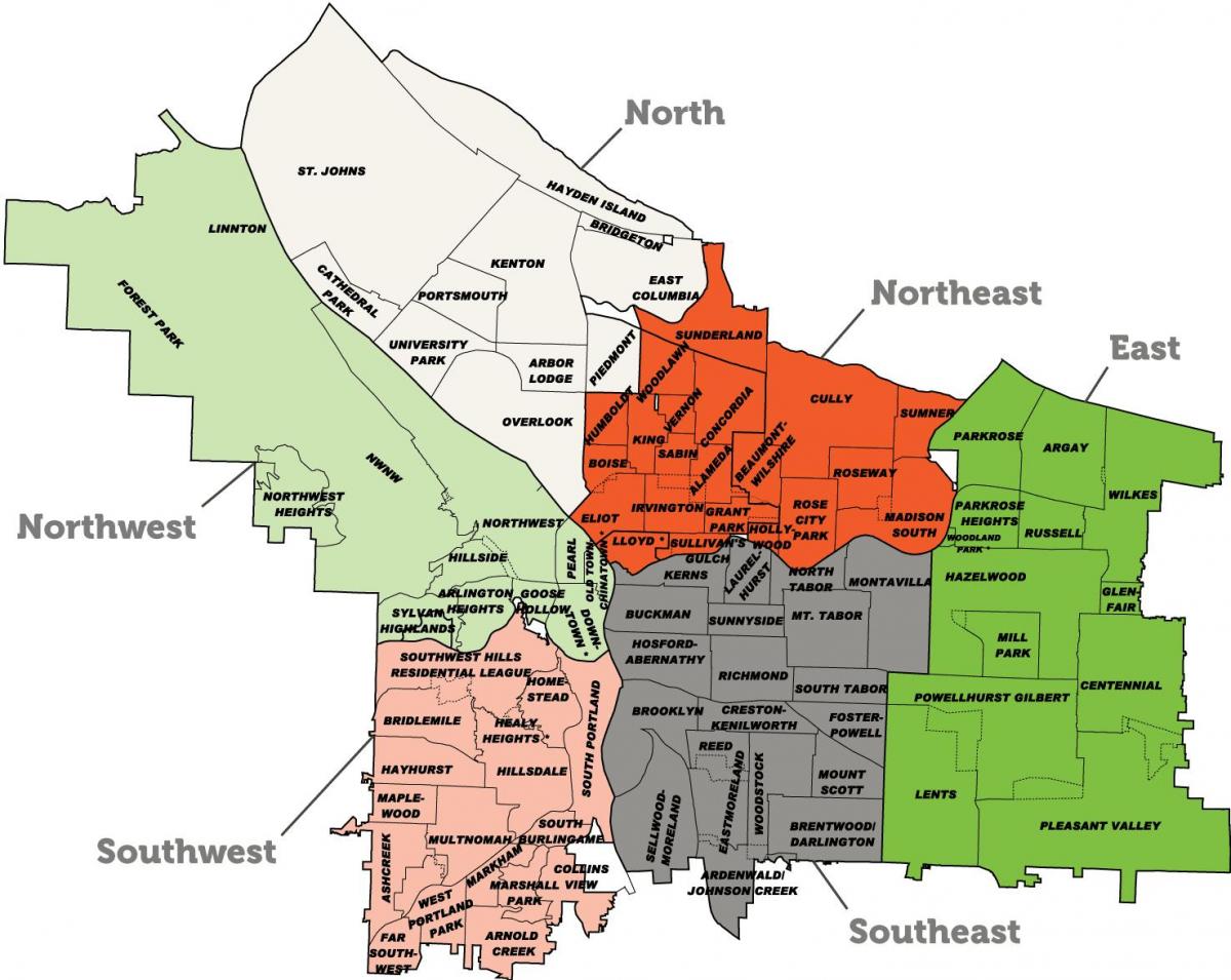 Portland predgrađu karti