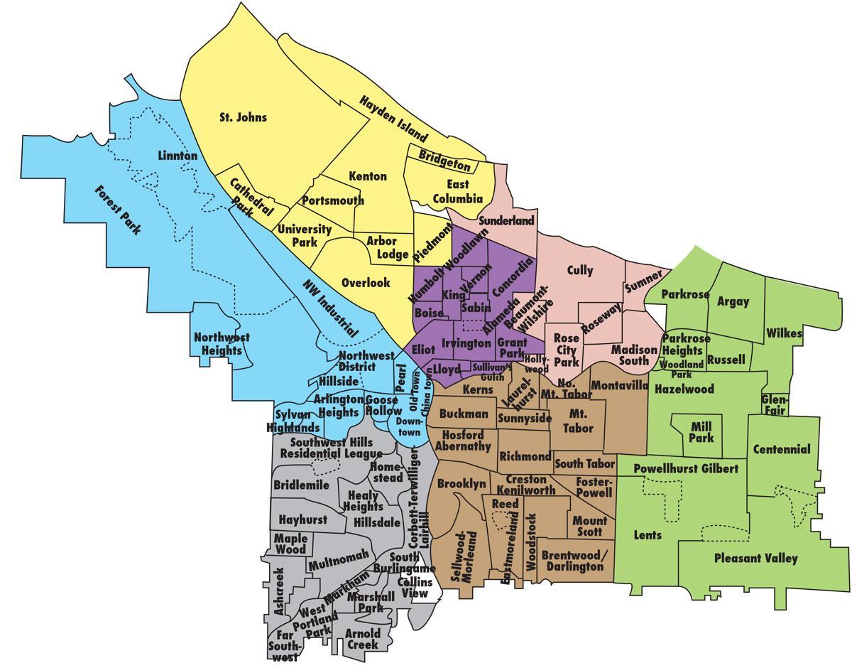 karta Portland i okolica