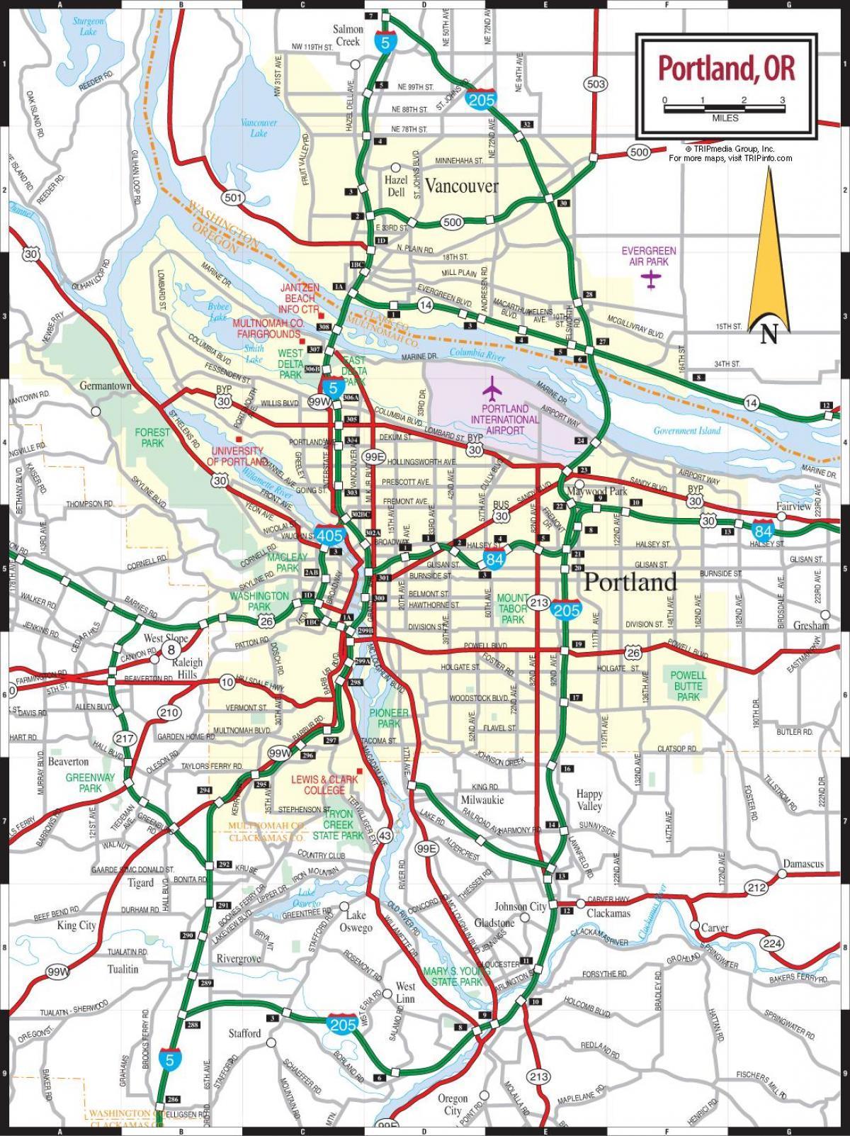 karta Portland ili područja