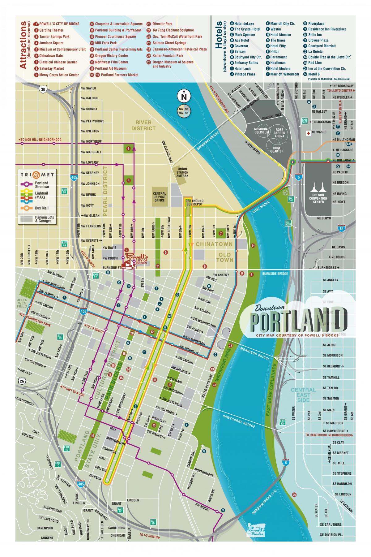karta Portlandu posjetitelji