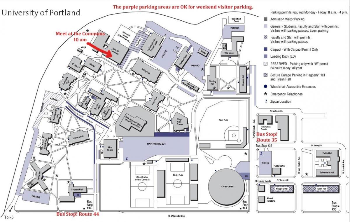Sveučilište u Portlandu karti